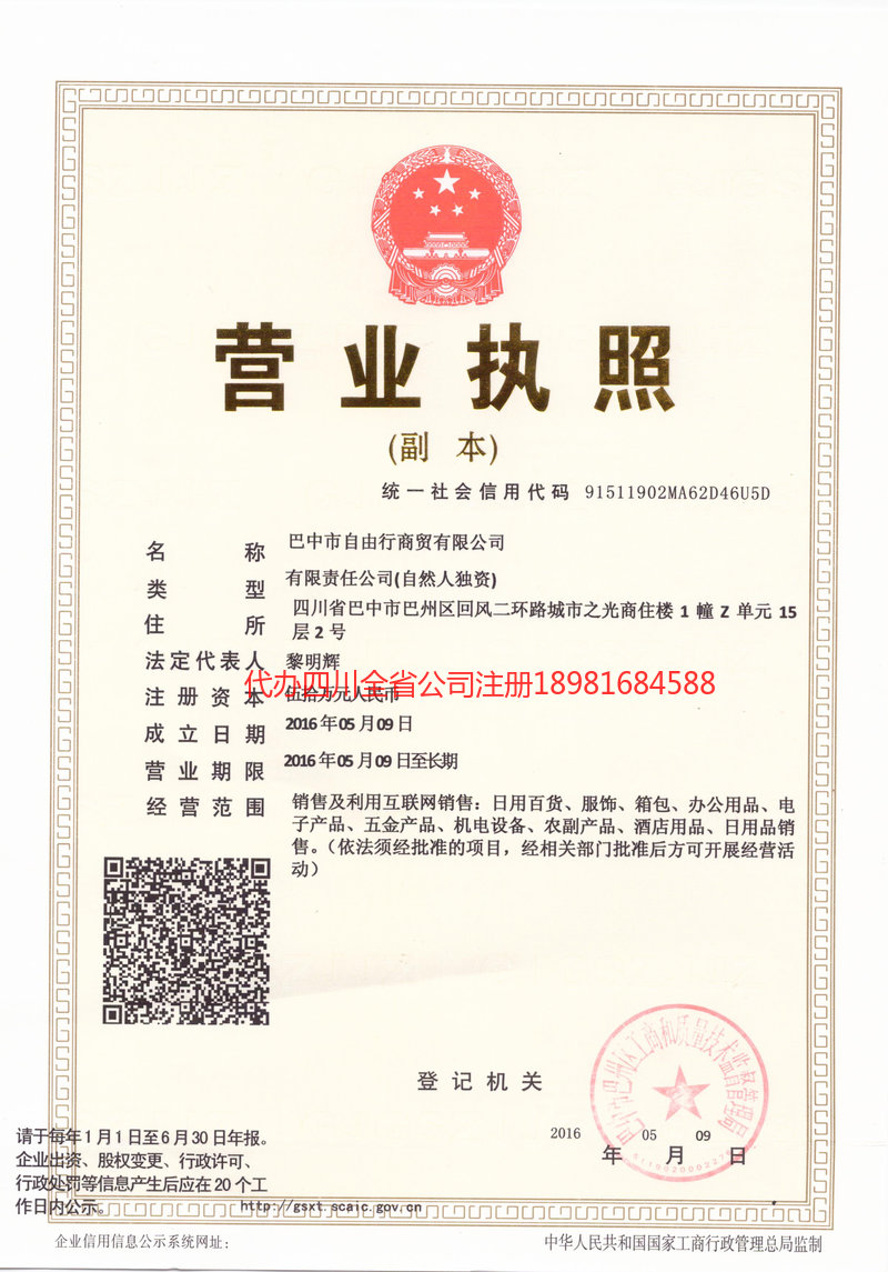 佛山佛山自由行商贸有限公司